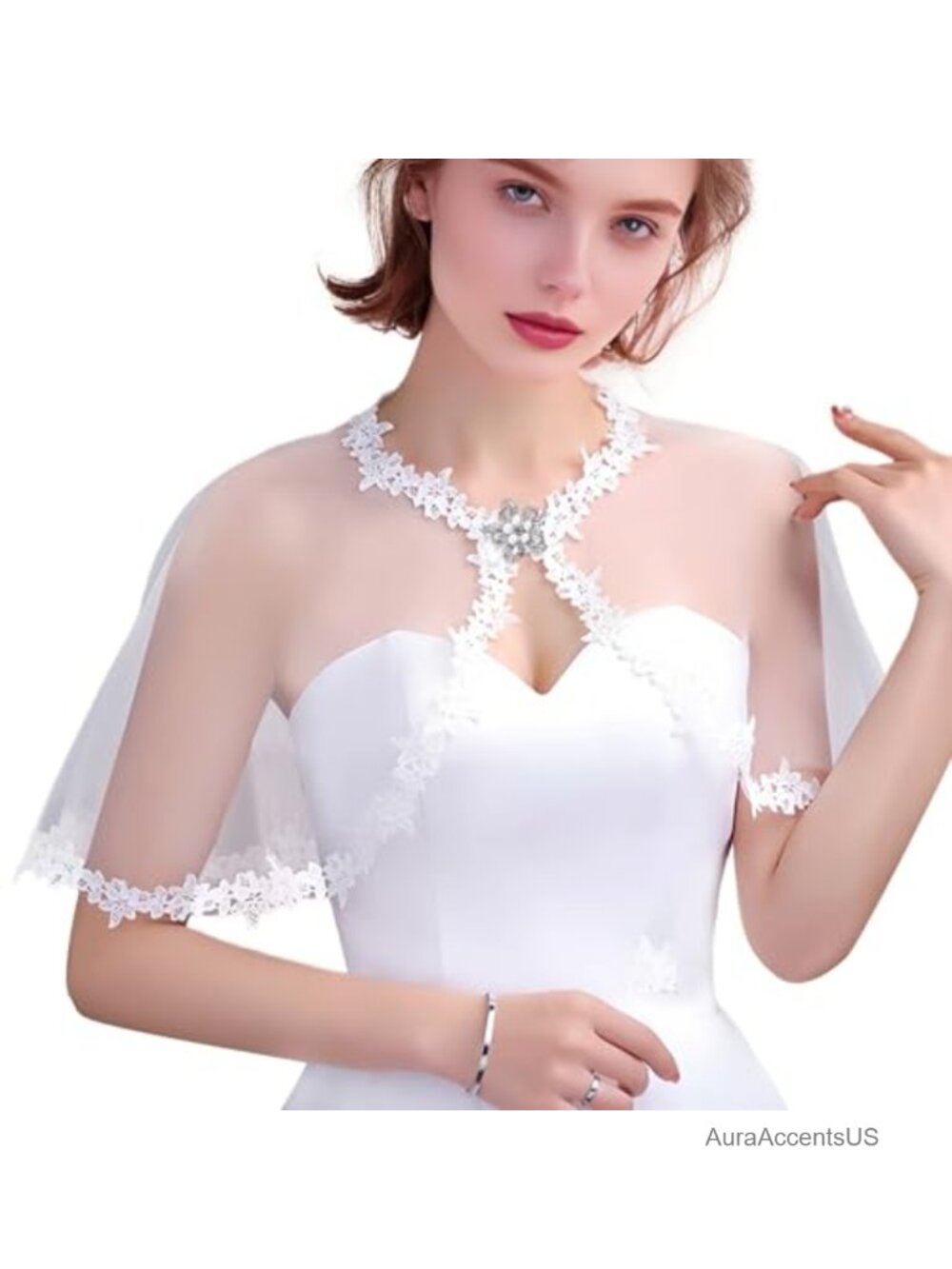 Lace Bolero Shrugs for Women Formal Cape Cover Up Wedding Shawl